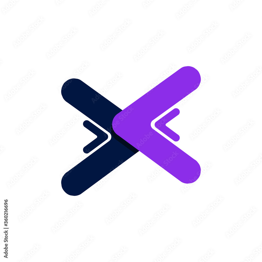 Delivery logistic logo design template initial x for business company and brand identity Delivery logistic logo design template initial x for business company and brand identity