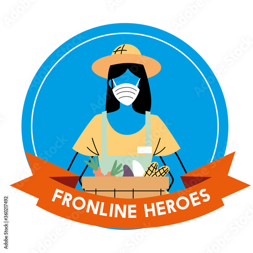 Thanks to the frontline heroes. Farmer wearing masks.