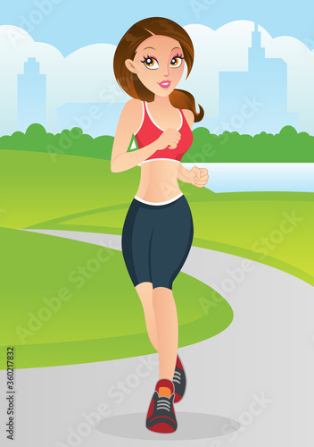 Beautiful Woman jogging in the park