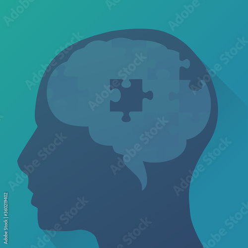 Perte de fonction cognitive (flat design)