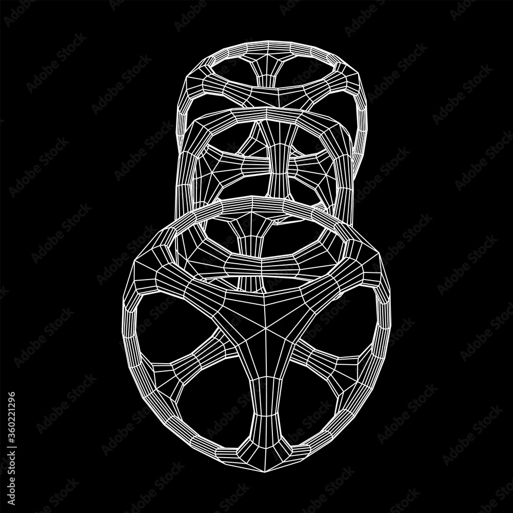 Naklejka premium Blockchain cube chain. Square big data flow information. Wireframe low poly mesh vector illustration.