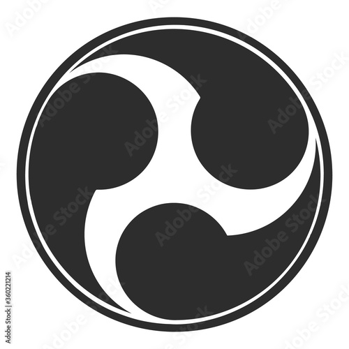 vector monochrome icon with japanese symbol Tomoe
