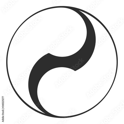 vector monochrome icon with japanese symbol Tomoe
