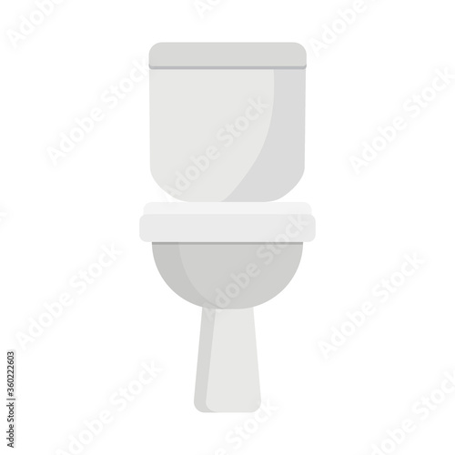 Toilet bowl flat cartoon icon, front and side view.