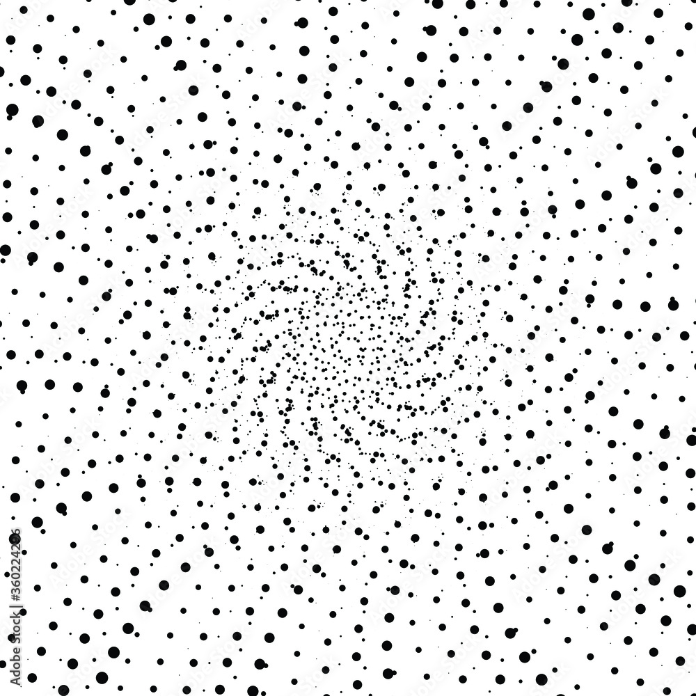 Circular grange texture, whirling distress pattern of dots, spiral moving - obrazy, fototapety, plakaty 