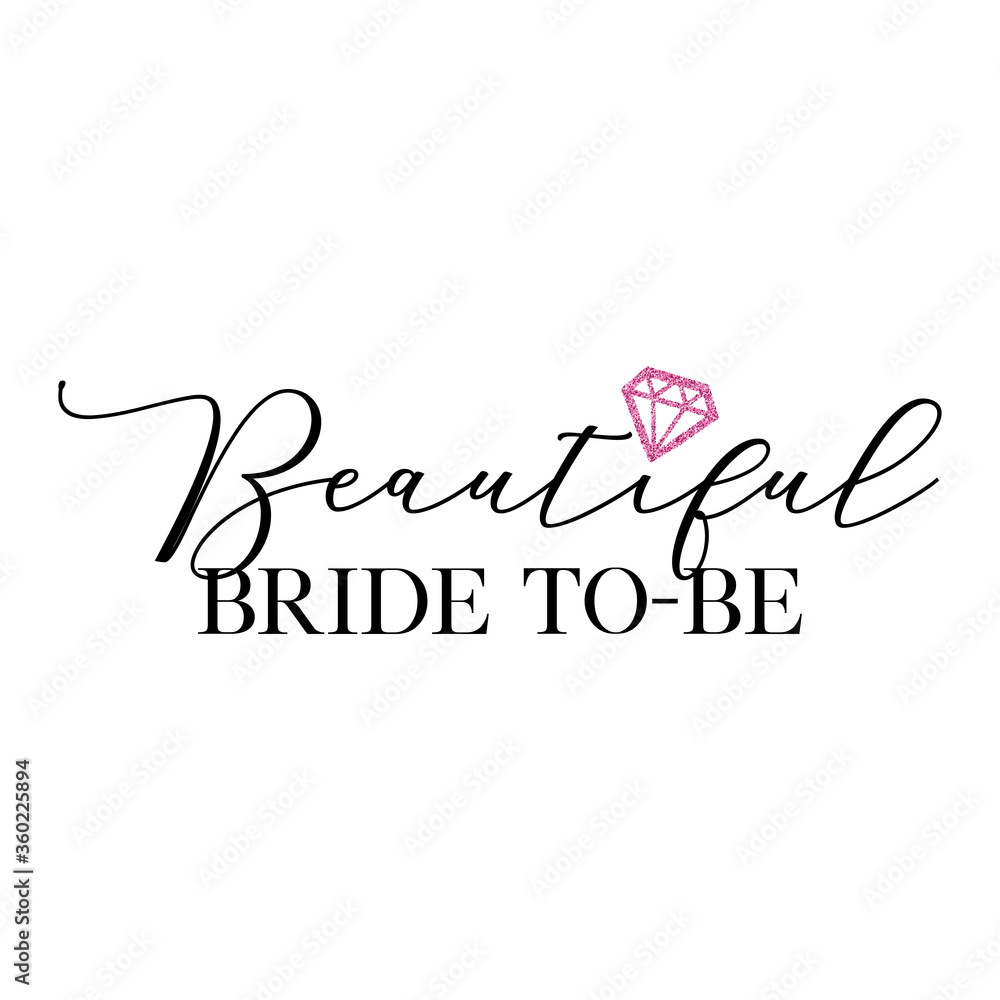 Bachelorette party, hen party or bridal shower hand written calligraphy  card, banner or poster graphic design lettering vector element. Bride to be  quote Stock Vector
