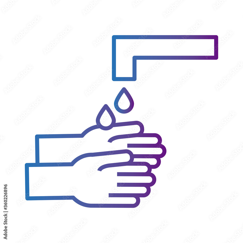 hands washing line style icon hands washing line style icon