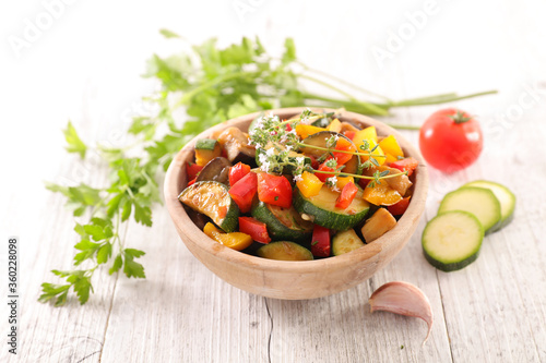 ratatouille, fried vegetable with rosemary