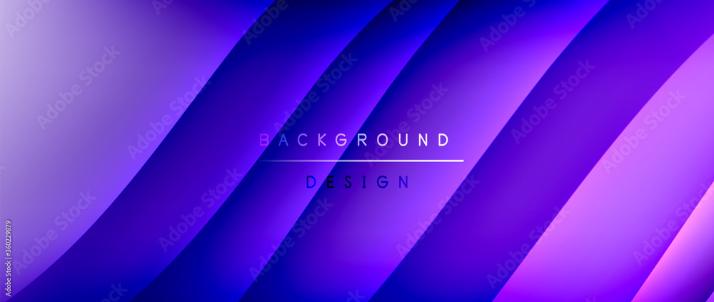 Fluid gradient waves with shadow lines and glowing light effect, modern flowing motion abstract background for cover, placards, poster, banner or flyer