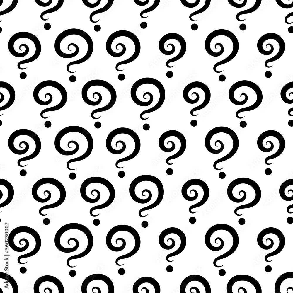 Seamless pattern from many black question marks Seamless pattern from many black question marks