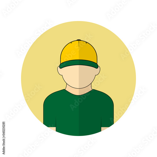 vector illustration of the young man avatar icon