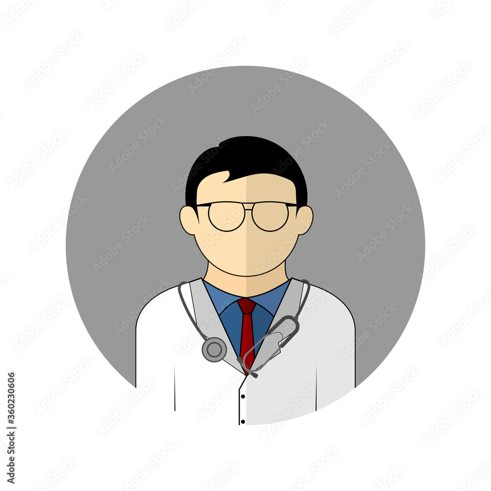 vector illustration of the doctor avatar icon