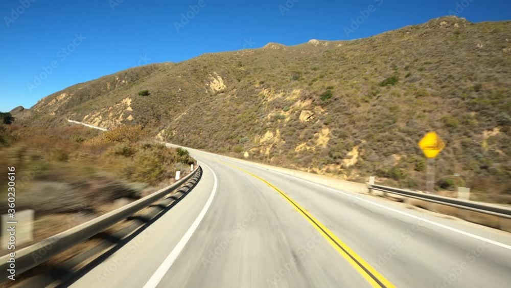 Back view driving in Big Sur California Highway nr 1 Back view driving in Big Sur California Highway nr 1