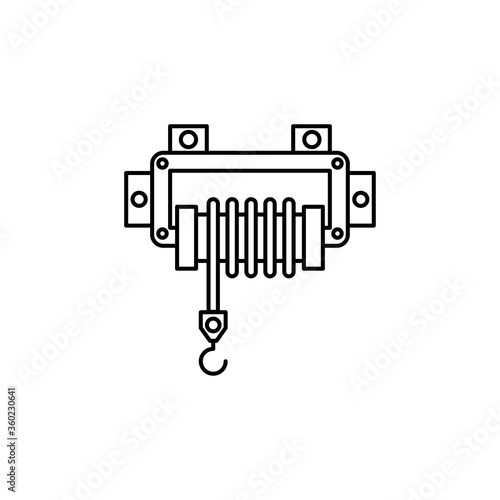 winch outline Icon. construction vector illustration on white background