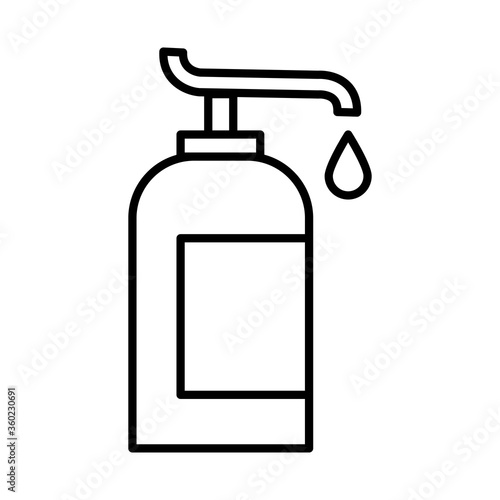 antibacterial soap bottle line icon