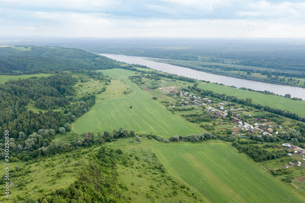 a view of the village Nizkovo on the Oka river near Gorbatov