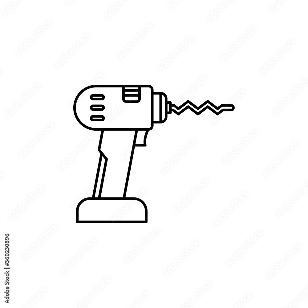 drill outline Icon. construction vector illustration on white background drill outline Icon. construction vector illustration on white background