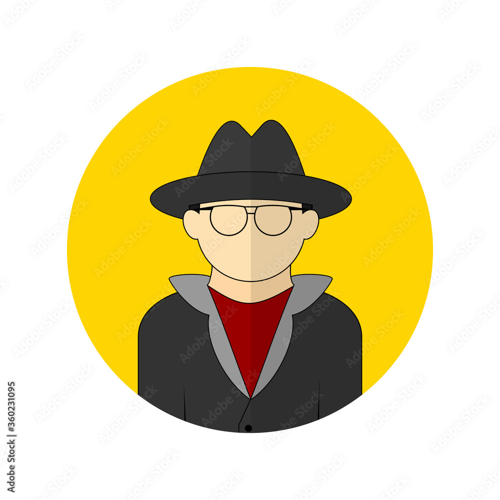vector illustration of the detective avatar icon