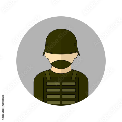 vector illustration of the soldier avatar icon