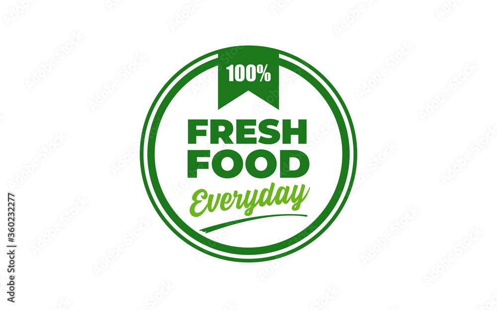 Fresh food everyday label vector design illustration Fresh food everyday label vector design illustration