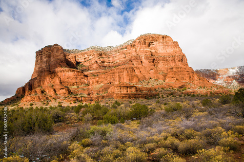 The red rocks near Sedona, Arizona contrast with a beautifll blue sky. © Bob