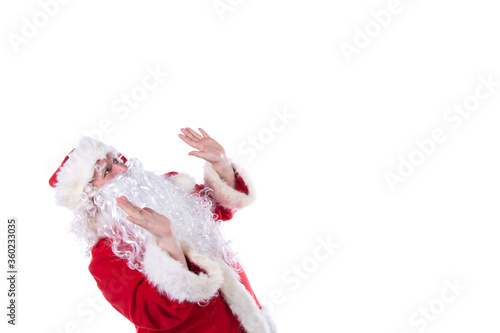 Advertising and work. Santa Claus. White background.