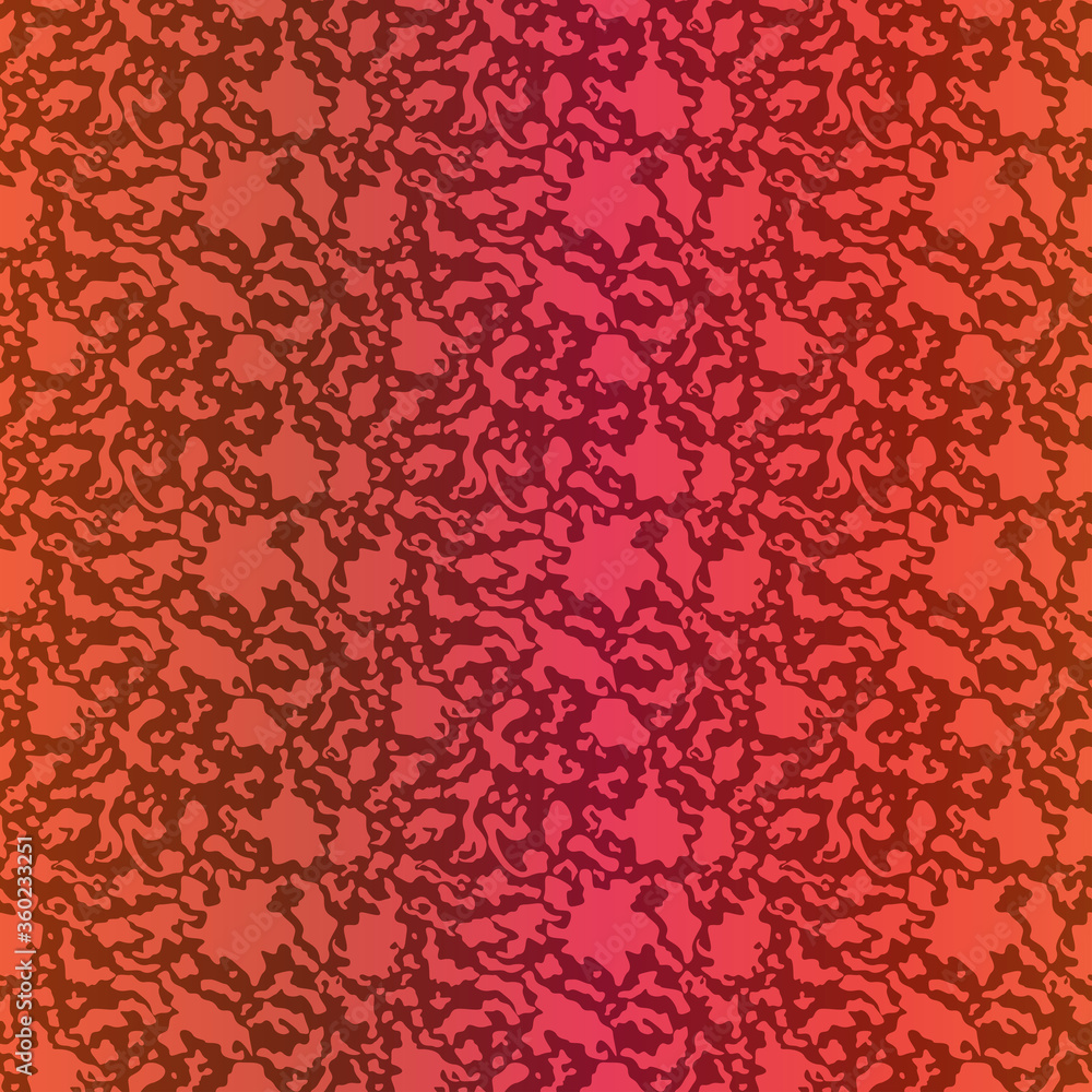 Seamless pattern of randomly chaotic wavy shapes in orange and red hues with gradient, hand drawing illustration Seamless pattern of randomly chaotic wavy shapes in orange and red hues with gradient, hand drawing illustration