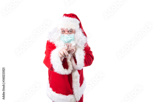 Illness and colds. Santa Claus. White background.