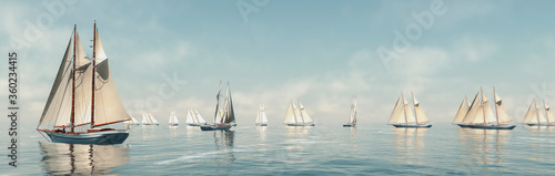 Canvas Print sailboat sailing in the sea