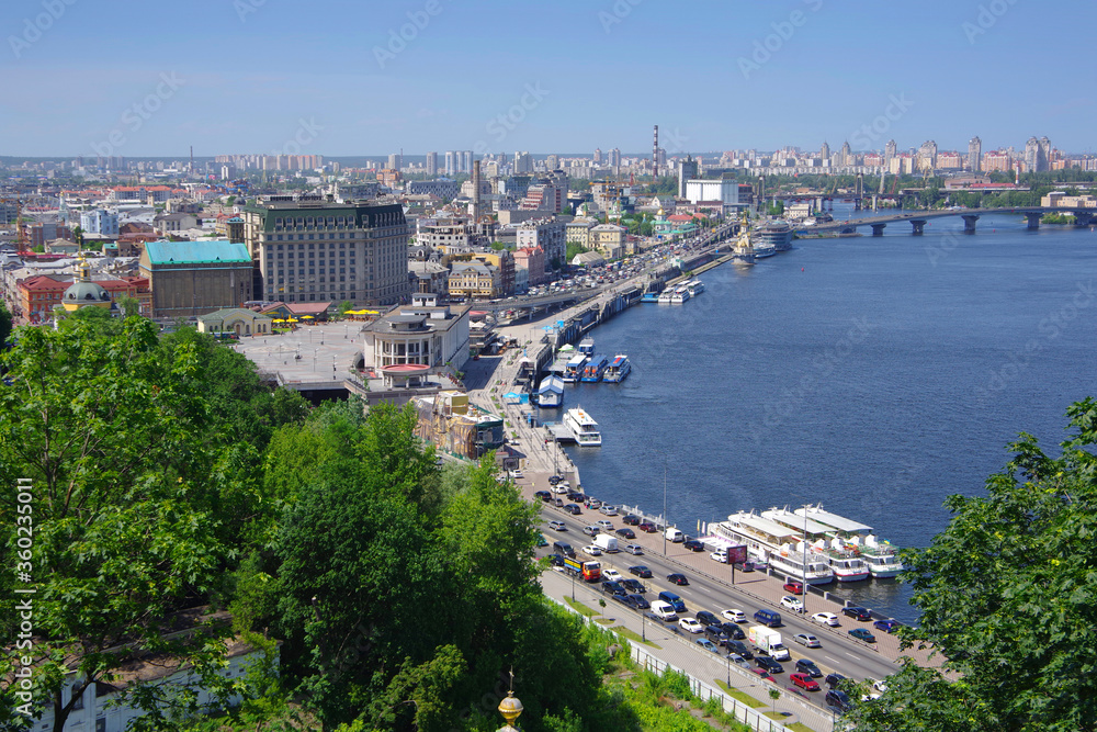 Kiev. Ukraine. 10/06/2020. View of the city and the Dnieper River.
