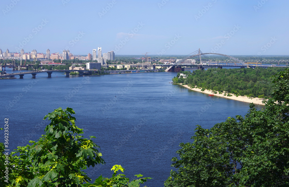 Kiev. Ukraine. 10/06/2020. View of the city and the Dnieper River.