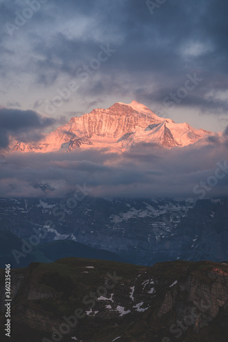 Mountains framed with Clouds Jungfrau, Switzerland