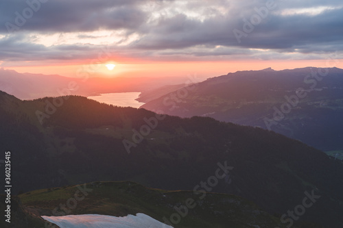 Sunset over Lake Thun, Switzerland