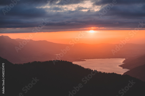 Sunset over Lake Thun, Switzerland