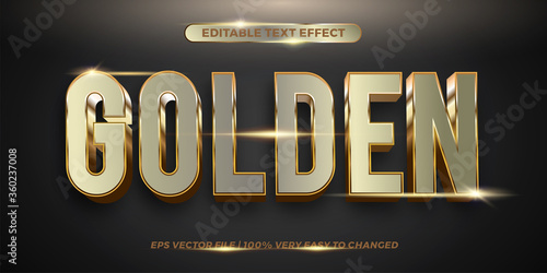 Editable text effect - Golden text style concept