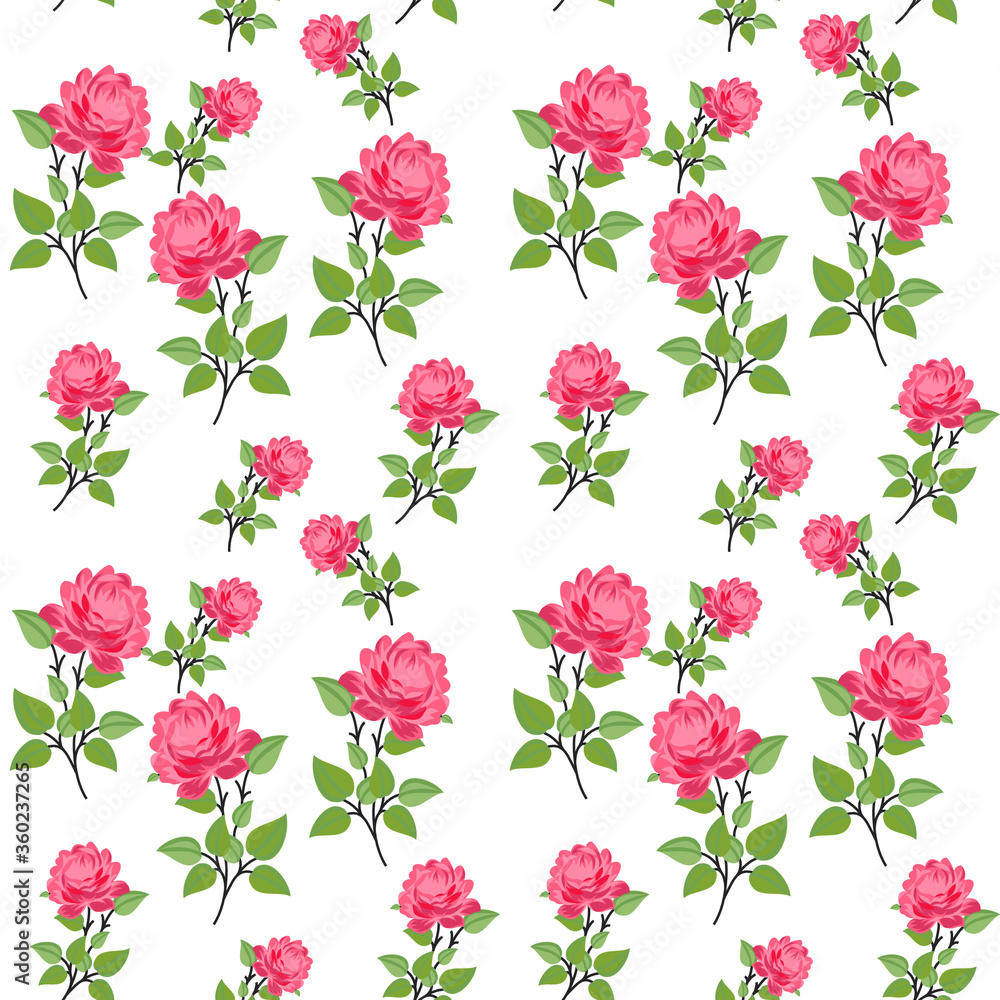 seamless  flowers pattern white       background