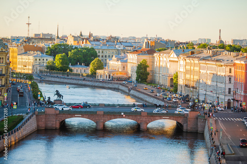 The view from the roofs from above on the city of St. Petersburg photo