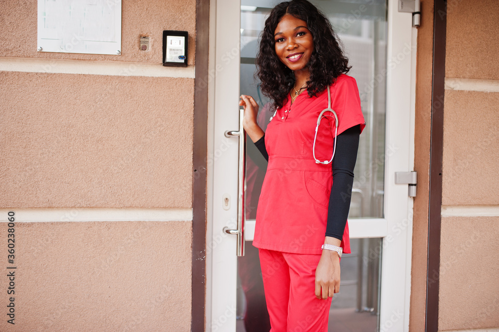 African american female paramedic doctor.