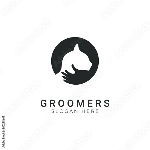 pet groomers logo design. shilhouette logo pet groomers