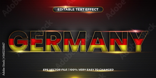 Editable text effect, Germany word with national flag