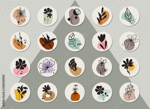 Set template for social networks instagram stories, vector illustration.