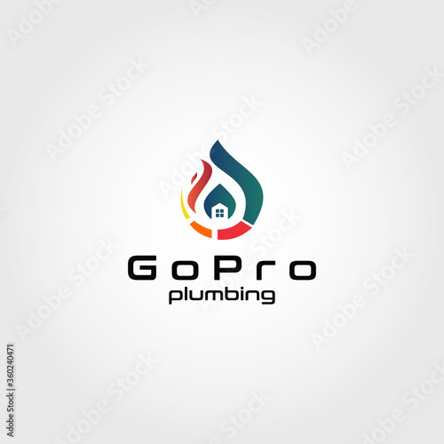 Modern and simple Plumbing vector logo design