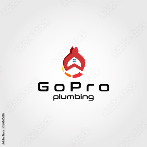 Plumbing vector logo design template idea