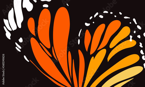 Butterfly color style vector with black background. Butterfly's wings with orange color gradation. Design templates for backgound, social media, template, poster, invitation, card design and more