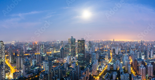 Canvas Print city skyline in shanghai china