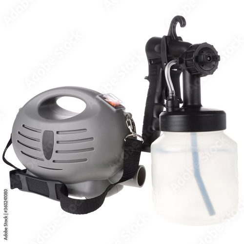Paint sprayer equipment on white background