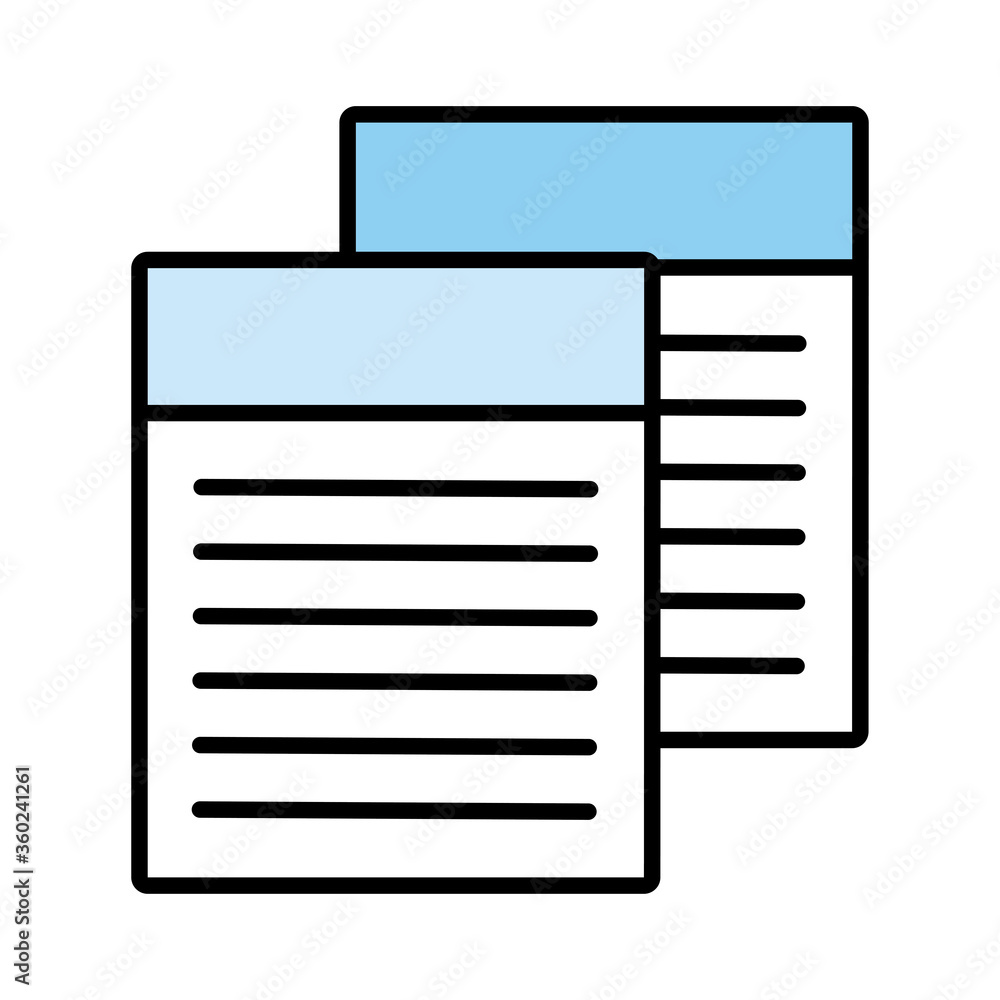 papers documents with text line and fill style icon papers documents with text line and fill style icon