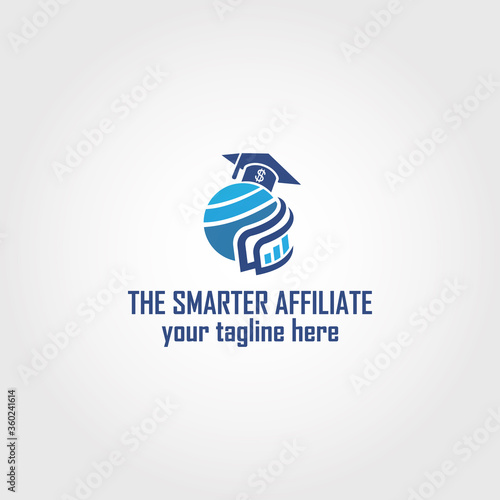 Affiliate marketing educated vector logo design