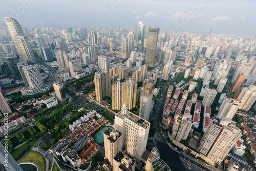 city skyline in shanghai china