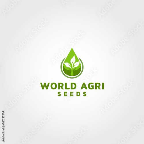 World Agriculture seeds vector logo design template inspiration